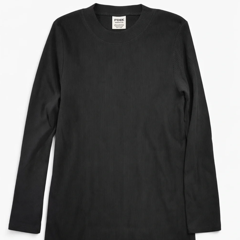 PINK Victoria’s Secret Ribbed Long Sleeve Dress | Black | Size XL‎